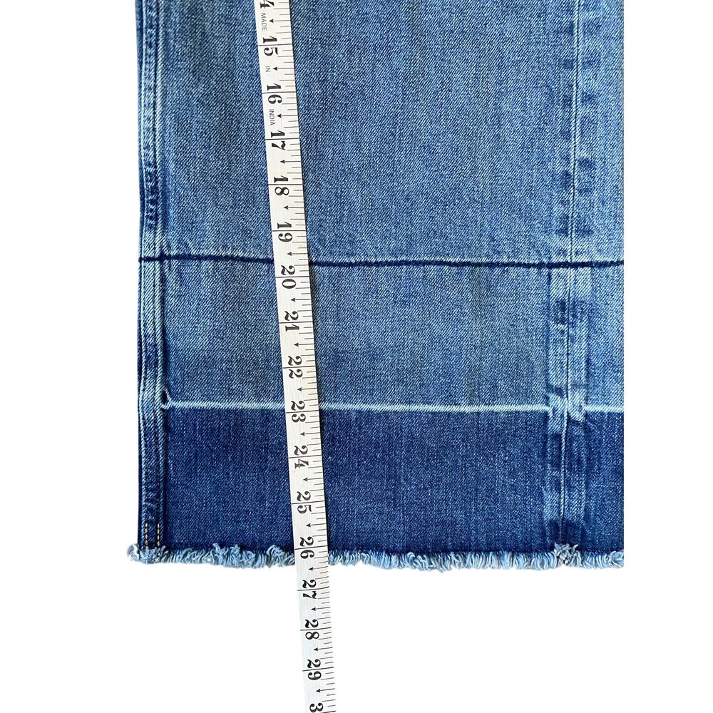 Everlane Wide Leg Jeans Womens 28R Cropped Raw Hem Blue Denim High Rise - Picture 5 of 13